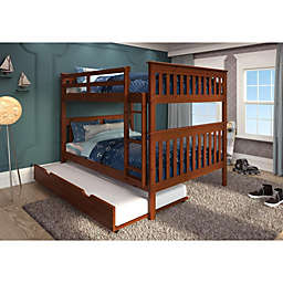 Donco Trading  Full/Full Mission Bunk Bed W/Twin Trundle