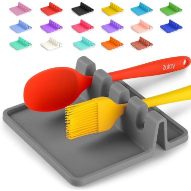 Zulay Kitchen Silicone Utensil Rest with Drip Pad - Shade Grey. View a larger version of this product image.