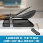 Alternate image 1 for Zulay Kitchen Silicone Utensil Rest with Drip Pad - Shade Grey