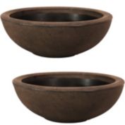 Sunnydaze Indoor/Outdoor Patio, Garden, or Porch Weather-Resistant Double-Walled Percival Flower Pot Planter - 20.75" - Sable Finish - 2pk