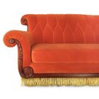 Alternate image 1 for Friends Central Perk Coffee Shop 3-Seater Couch Authentic Replica   Upholstered Orange Sofa For Living Room, Guest Room, Media Room   90 x 41 x 43 Inches