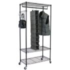 Alternate image 1 for Oceanstar Design Group Oceanstar Garment Rack with Adjustable Shelves with Hooks, Black