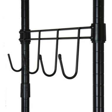 Oceanstar Design Group Oceanstar Garment Rack with Adjustable Shelves with Hooks, Black. View a larger version of this product image.