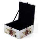 Alternate image 1 for Vintage Bumblebee and Crown Glass Keepsake Trinket Jewelry Box Velvet Lined Bee
