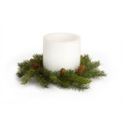 Contemporary Home Living Set of 4 Green Artificial Pine Christmas Candle Wreath - 13-Inch, Unlit