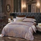 Alternate image 1 for Dolce Mela Home Decorative Dm805K   King Size Duvet Cover Set Jacquard Top & 100% Cotton Inside