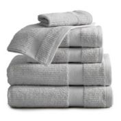 Market & Place Roda Cotton Ribbed 6-Piece Bath Towel Set in Light Grey