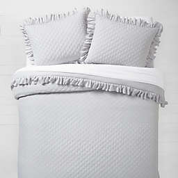 Dormify Ruffled Edge Comforter and Sham set - Full/Queen - Grey