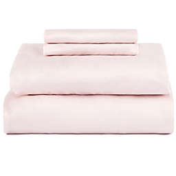 BOKSER HOME   450 Thread Count Ultra Soft Sateen Sheet Set - Queen, Pink Sand