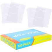 Juvale 120 Pack Reusable Self-Sealing 2 Gallon Plastic Bags for Food Storage, Freezer, Home Organization (2mil, 17 x 13 In)
