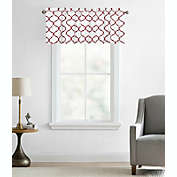 Regal Home Collections Trellis Lattice Rod Pocket Valance - 56 in. W x 18 in. L, Hunter Red