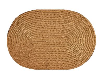 20" x 30" Country Solid Collection Straw Solid Reversible Indoor Area Utility Oval Rug - Better Trends