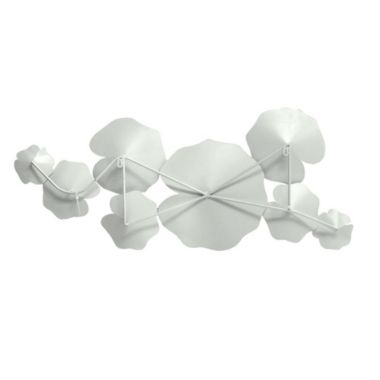 HomeRoots Home Decor Angelic White Metal Lily Pad Wall Decor - 321293. View a larger version of this product image.