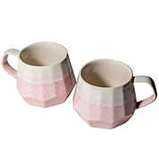 Homvare Porcelain Coffee Mug / Tea Cup for Office and Home   Made for Both Hot and Cold Beverages   10oz   Rose Gold   2 Pack