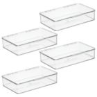 Alternate image 0 for mDesign Stackable Closet Shoe Storage Bin Box with Lid, Clear, 4-Pack
