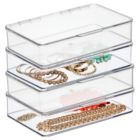 Alternate image 1 for mDesign Stackable Closet Shoe Storage Bin Box with Lid, Clear, 4-Pack