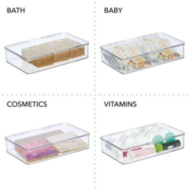 mDesign Stackable Closet Shoe Storage Bin Box with Lid, Clear, 4-Pack. View a larger version of this product image.