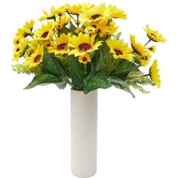 Juvale Artificial Sunflowers Flowers with Stems, Yellow Flower Bouquet (28 Pack)