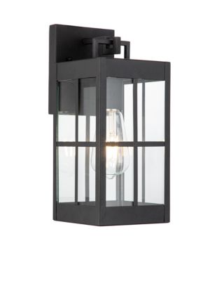 ELE Light & Decor Amara Black Outdoor Hardwired Wall Lantern Sconce with No Bulbs Included