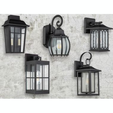 ELE Light & Decor Amara Black Outdoor Hardwired Wall Lantern Sconce with No Bulbs Included. View a larger version of this product image.