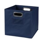 Alternate image 2 for Niche Cubo Set of 2 Foldable Fabric Storage Bin with Built-in Chrome Handles - Blue