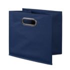 Alternate image 3 for Niche Cubo Set of 2 Foldable Fabric Storage Bin with Built-in Chrome Handles - Blue