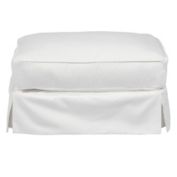 Besthom Horizon White Upholstered Ottoman