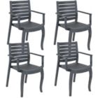 Alternate image 0 for Sunnydaze Polypropylene Stackable Illias Outdoor Patio Arm Chair, Gray, 4pk