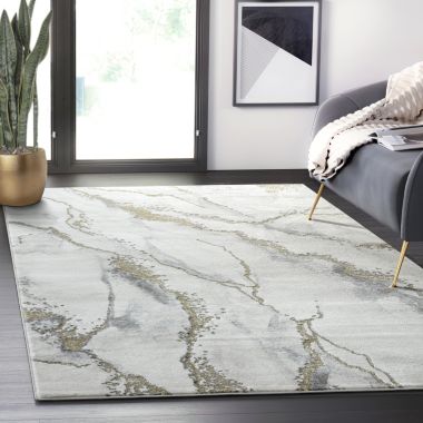 Abani Luna Contemporary Marble and Metallic  Area Rug. View a larger version of this product image.