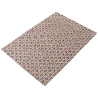 Chaudhary Living 5.25' x 7.25' Blue and Gray Geometric Rectangular Area Throw Rug. View a larger version of this product image.