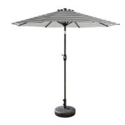 WestinTrends 9 Ft Outdoor Patio Market Table Umbrella with Bronze Round Base, Black/White