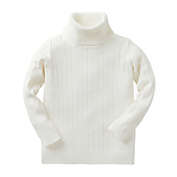 Hope & Henry Girls&#39; Fine Cable Turtleneck Sweater (Soft White Mini Cable, 6-12 Months)