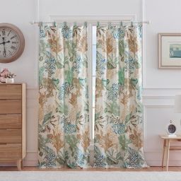Barefoot Bungalow Atlantis Window Panel And Tie Back With 3