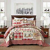 MarCielo 3 Piece Christmas Quilt Bedspread Set B010