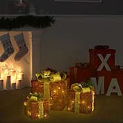 vidaXL Decorative Christmas Gift Boxes 3 pcs Red Outdoor Indoor