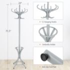 Alternate image 2 for Hivago Wood Standing Hat Coat Rack with Umbrella Stand