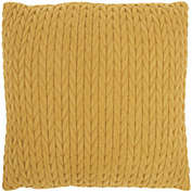 HomeRoots Home Decor Mustard Yellow Chunky Braid Throw Pillow