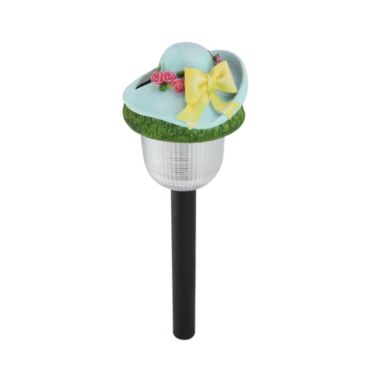 CC Outdoor Living 17" LED Lighted Solar Powered Outdoor Blue Rose Hat Garden Light. View a larger version of this product image.