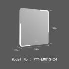 Alternate image 1 for Vyaya Michigan 24 in. W x 30 in. H Rectangular Frameless Anti-Fog Wall Bathroom LED Vanity Mirror in Silver