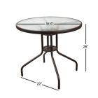 Alternate image 2 for Garden Elements Outdoor Wave Glass Patio Dining Furniture Round Steel Table, Brown, 31.5"