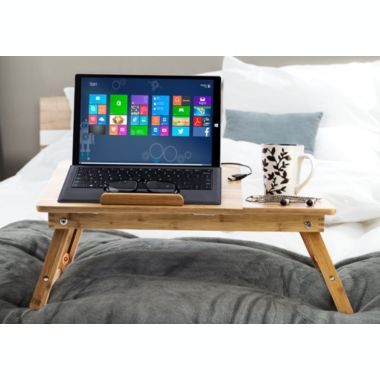Aleratec Natural Bamboo Laptop Cooling Stand Up To 15 Inch Bed Table Tray For Home. View a larger version of this product image.