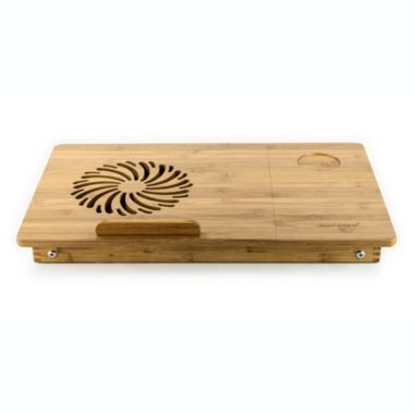 Aleratec Natural Bamboo Laptop Cooling Stand Up To 15 Inch Bed Table Tray For Home. View a larger version of this product image.