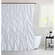 Sweet Home Collection - Hudson Pintuck Fabric Shower Curtain 72" x72", White