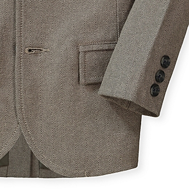 Hope & Henry Boys&#39; Classic Suit Jacket (Dark Taupe Herringbone, 3). View a larger version of this product image.