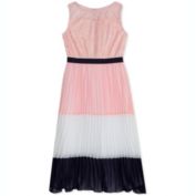 Rare Editions Big Girl&#39;s Colorblocked Pleated Maxi Dress Blush Size 18.5