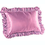 SHOPBEDDING Lavender Satin Ruffled Pillow Sham, Euro Pillowcase