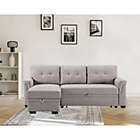 Alternate image 0 for Contemporary Home Living 2-Piece Gray Solid Reversible Sleeper Sectional Sofa 84"