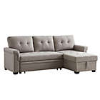 Alternate image 2 for Contemporary Home Living 2-Piece Gray Solid Reversible Sleeper Sectional Sofa 84"