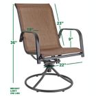 Alternate image 3 for Garden Elements Sienna Swivel Rocker Metal Patio Chair, Brown Espresso Finish (Pack of 2)
