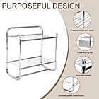 Alternate image 1 for Juvale 2-Tier 1-Bar Organizer Shelf, Towel Rack, Wall Mount for Bathroom and Kitchen, Chrome Metal